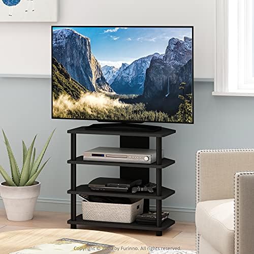 Furinno Toolless TV Stands, Wood, Black/Black, one size