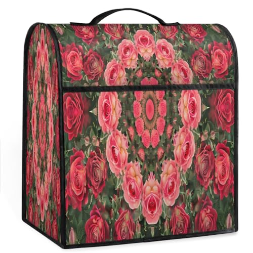 Coffee Maker Cover Mandala Rose Flower Kitchen Appliance Covers Small Appliance Covers Blender Cover Juicer Cover Dust Covers for Kitchen Appliances with Top Handle and Pockets,Washable,B330