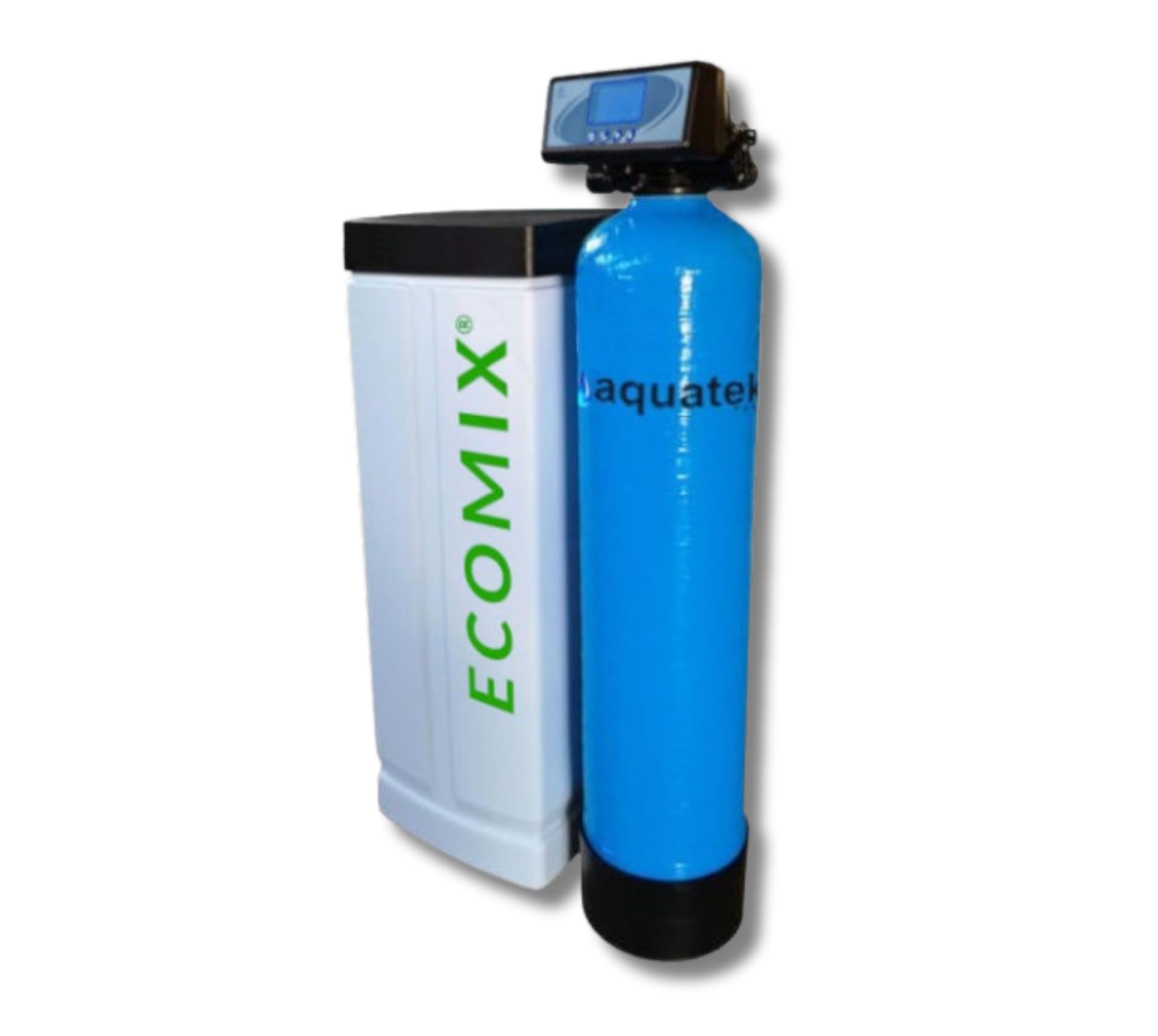 Aquatek - Addolcitore Automatico per Acqua di Pozzo MIX LCD 2 con Resine per Riduzione Calcare Ferro Manganese - Tecnologia Scambio Ionico - Display LCD - Ideale per Famiglie fino a 6 Persone