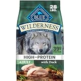 Blue Buffalo Wilderness Duck Adult Dry Dog Food with Wholesome Grains + Antioxidant-Rich Fruits & Veggies, 39g Protein, Vibrant Energy for an Active Life, Made with Natural Ingredients, 28 lbs.