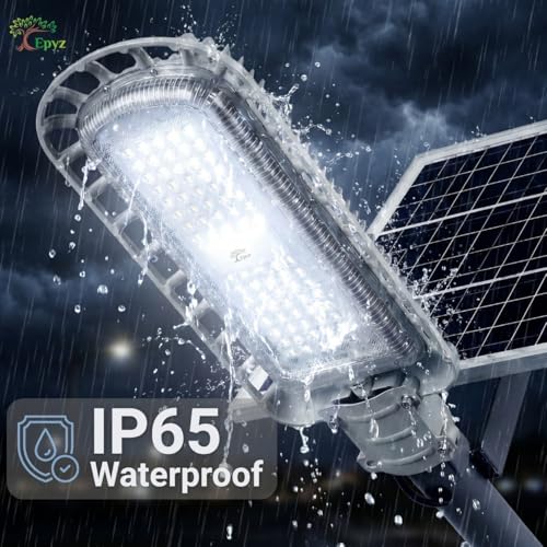 Image of Epyz 200W Semi-Integrated Solar Street Light, Cold White | Aluminium Body, Remote and Dusk to Dawn, 80 LED, 27000mAh, Pack of 1