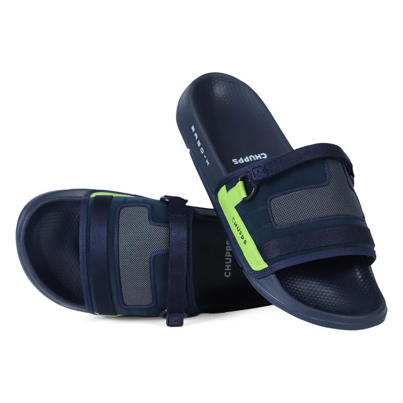 Image of CHUPPS Element Grey & Black Drift Orthopedic Slippers | Soft Footpharma Footbed | Breathable Ventilation Holes | Lightweight Flip Flops | Anti-Skid Chappals for Everyday For Mens