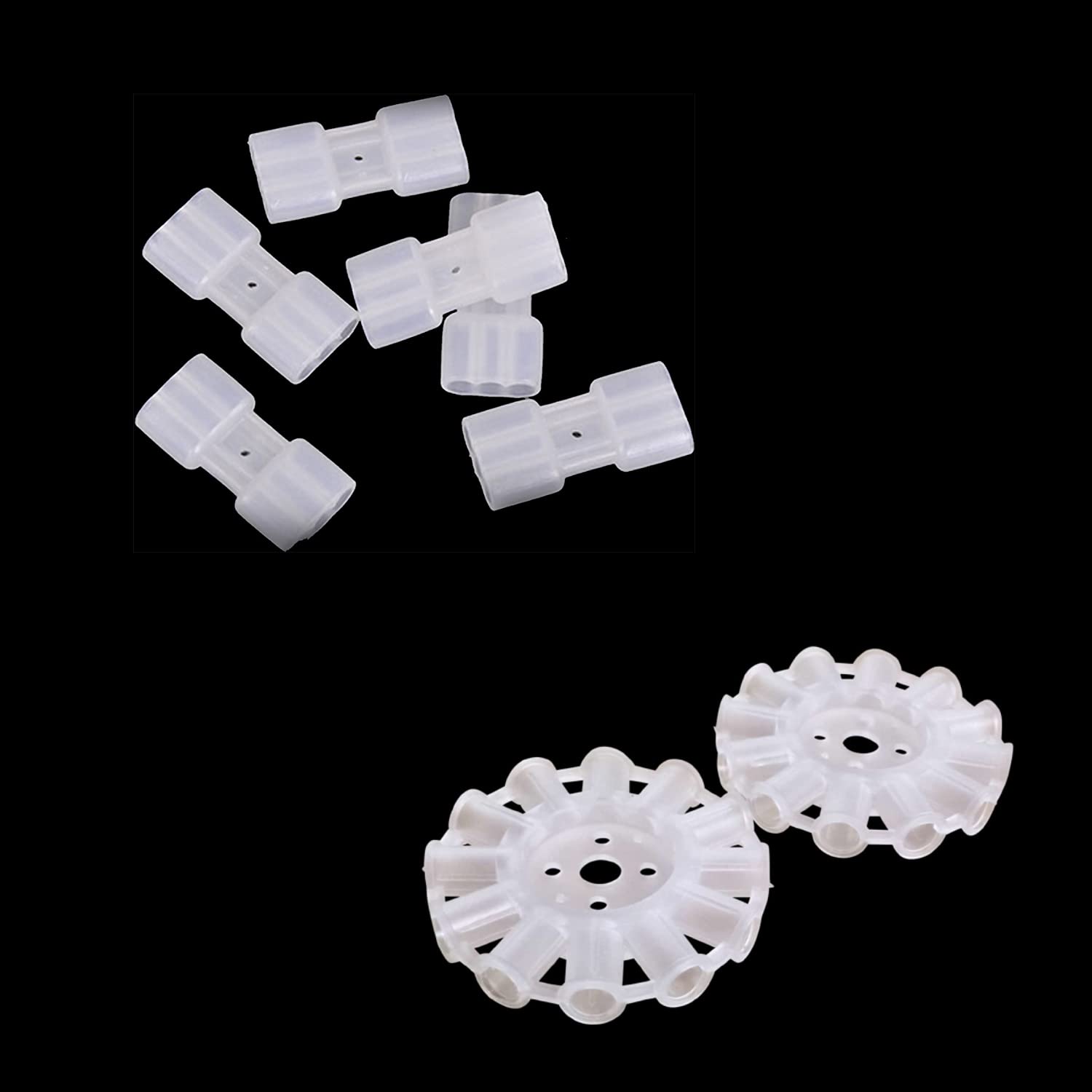 Shatchi 20pcs Glowstick Connectors - Round & Square - White - Plastic