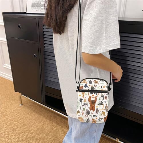 Primates Crossbody Bag Monkeys Lover Gift African Monkeys Gift Gorillas Small Belt Bag3