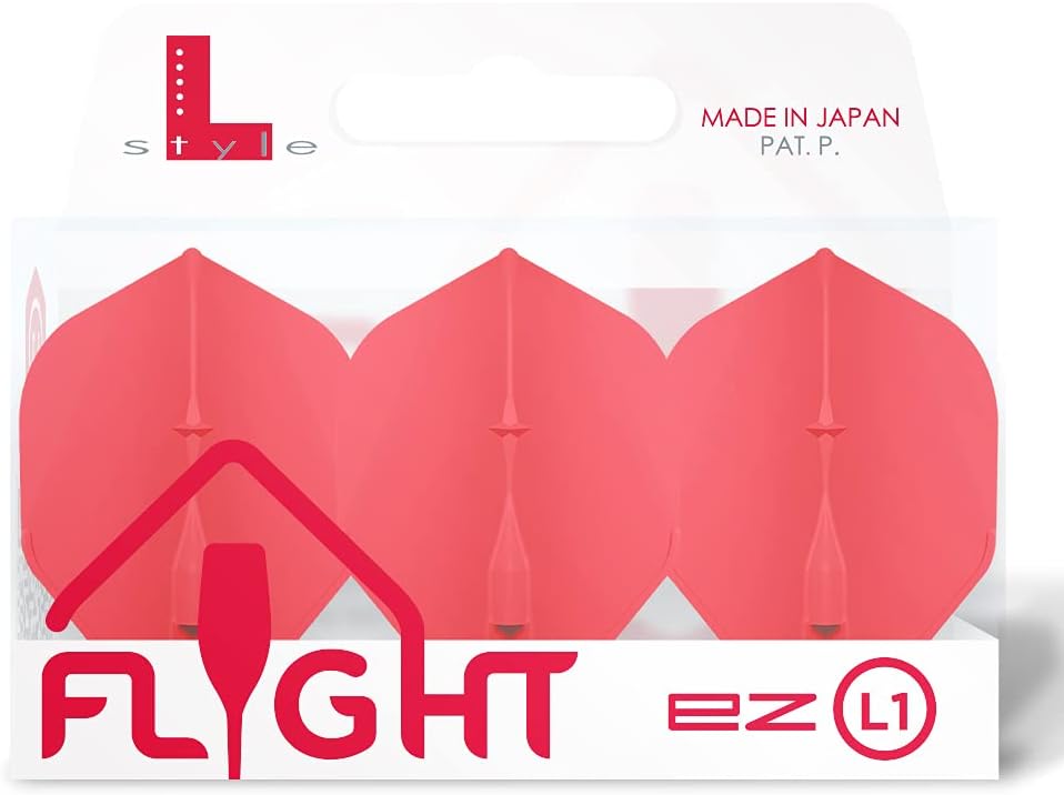 L-style L1 Standard Dart Flights – EZ – Red – 1 Set (3 Flights)