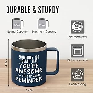 NOWWISH Birthday Gifts for Men Husband - Awesome Coffee Mug, Inspirational Birthday & Holiday Presents for Men Him Boyfriend, 14oz Navy Blue NOWWISH Birthday Gifts for Men Husband Awesome Coffee Mug Inspirational Birthday Holiday Presents for Men Him Boyfriend 14oz Navy Blue