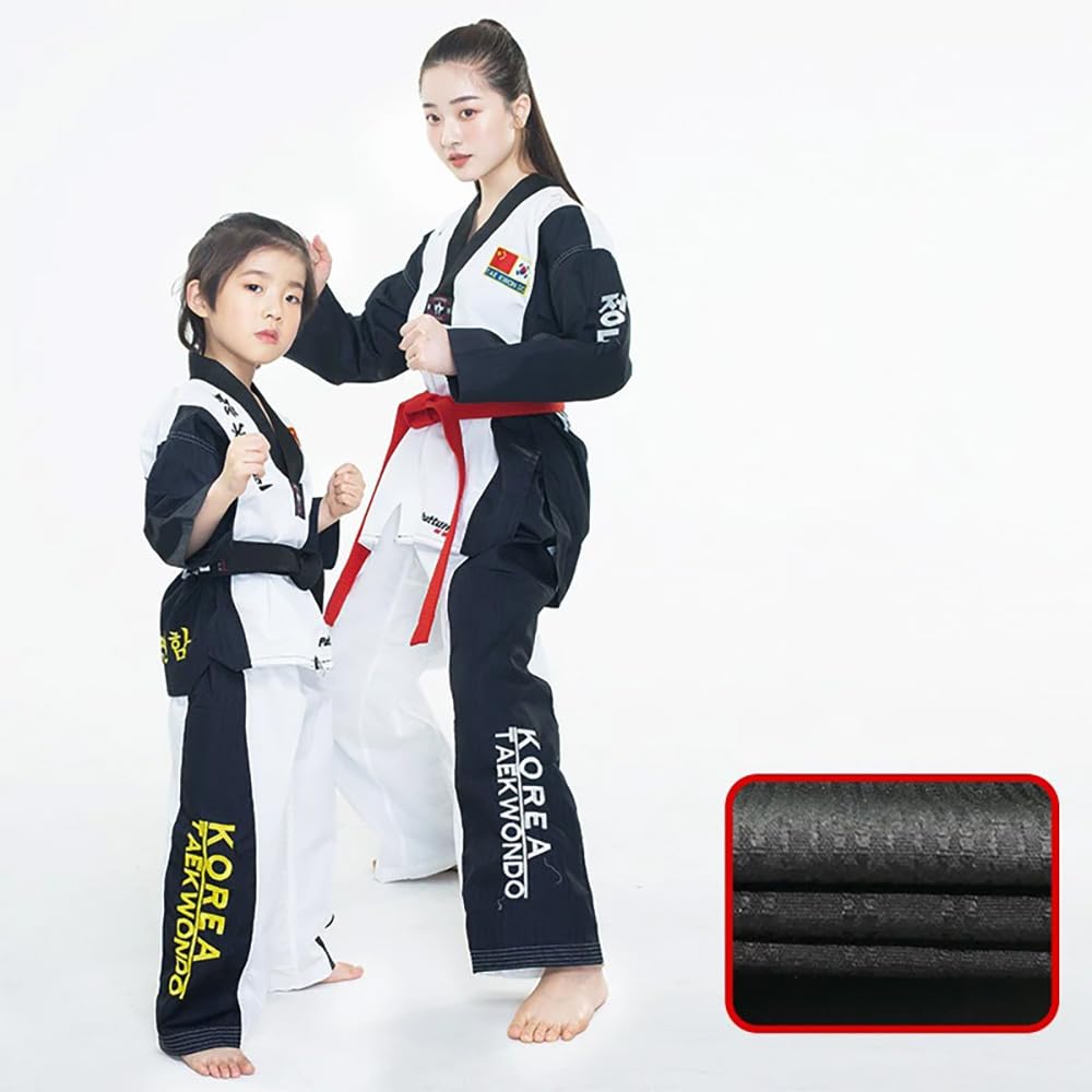 Taekwondo Gi Set DobokTaekwondo Standard Uniform TKD Traje con cinturón 150 cm