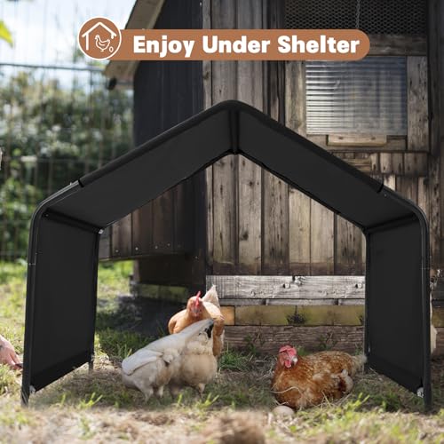 Dog Shade Shelter Outdoor 4'x4'x3' Tent for Large Medium Dogs, Outside Sun Rain Canopy Pet House for Cats Pigs Livestock with Waterproof Roof Ground Nails,Black - Image 4
