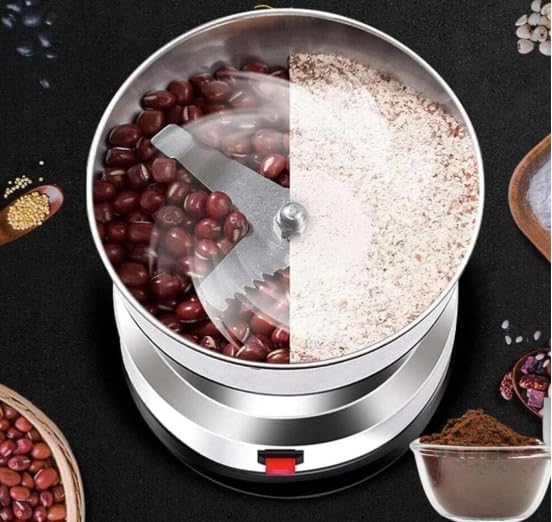 Image of Stainless Steel Mini Electric Grinder, Compact Coffee Spice Masala Nut and Grain Crusher, Portable Premium Material Large Mixer Machine for Home Kitchen Use