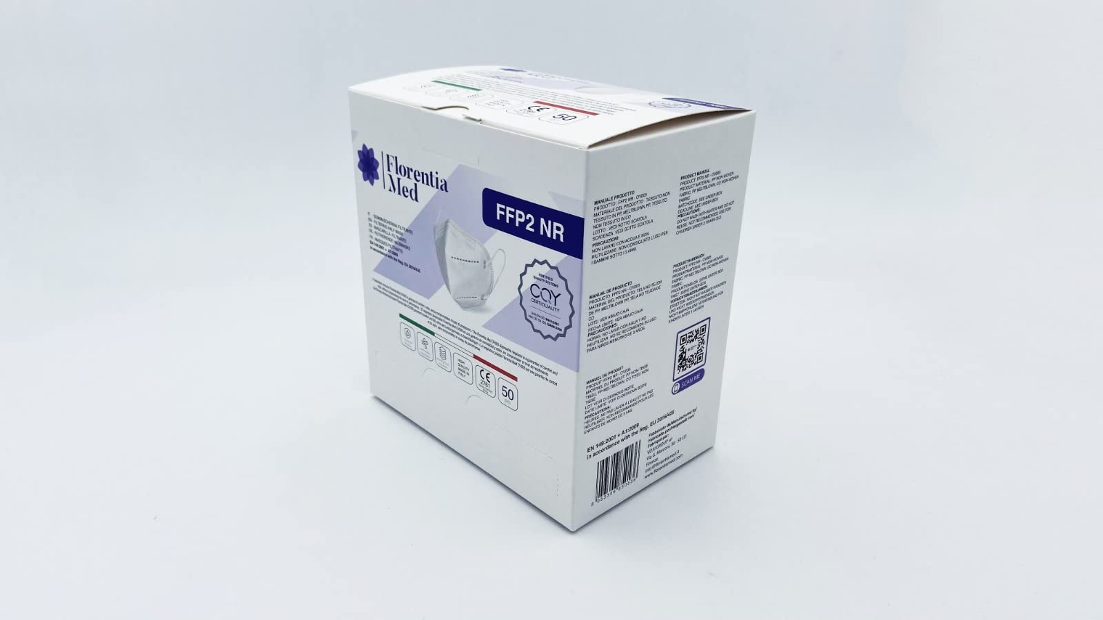 Mascherine FFP2 Bianche Made In Italy - Confezione Da 50 Pezzi, Certificate CE, DPI III - Foto 14