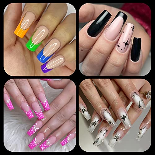 Ejiubas Square Nail Tips, 2Pcs 15Ml Nail Gel For Acrylic Nails #TOP3