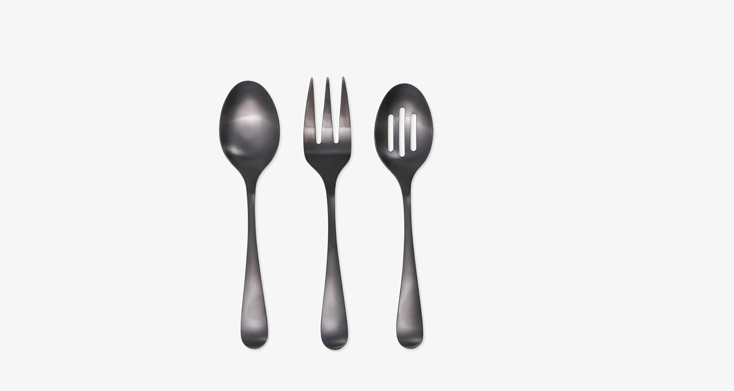Cambridge Silversmiths Rhiannon Black Satin 3-Piece Hostess Set