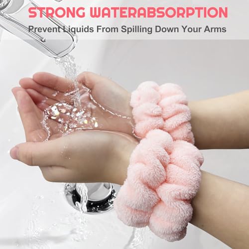 Pulseiras de lavagem de rosto - Pulseira absorvente para lavar o rosto de microfibra para pulso toal