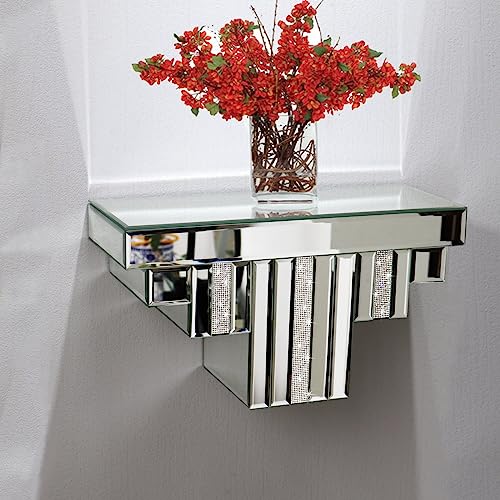 Spiegel Beisteller "Shine" Diamant-Design Silber Beistelltisch