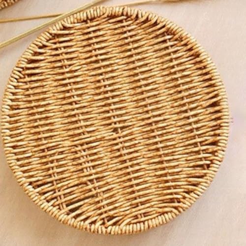 Plastic Rattan Fruit Basket 22cm Round Serving Tray – Bild 2