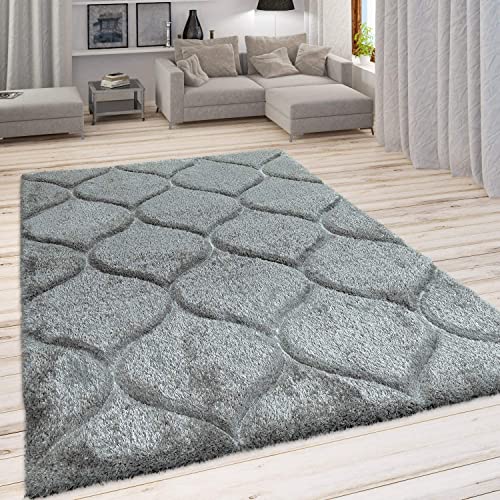 Image of Super Ultra Modern Soft Shaggy Handcrafted Anti-Skid Silk Touch Carpet, Size 8x11 Feet, Color GREYY