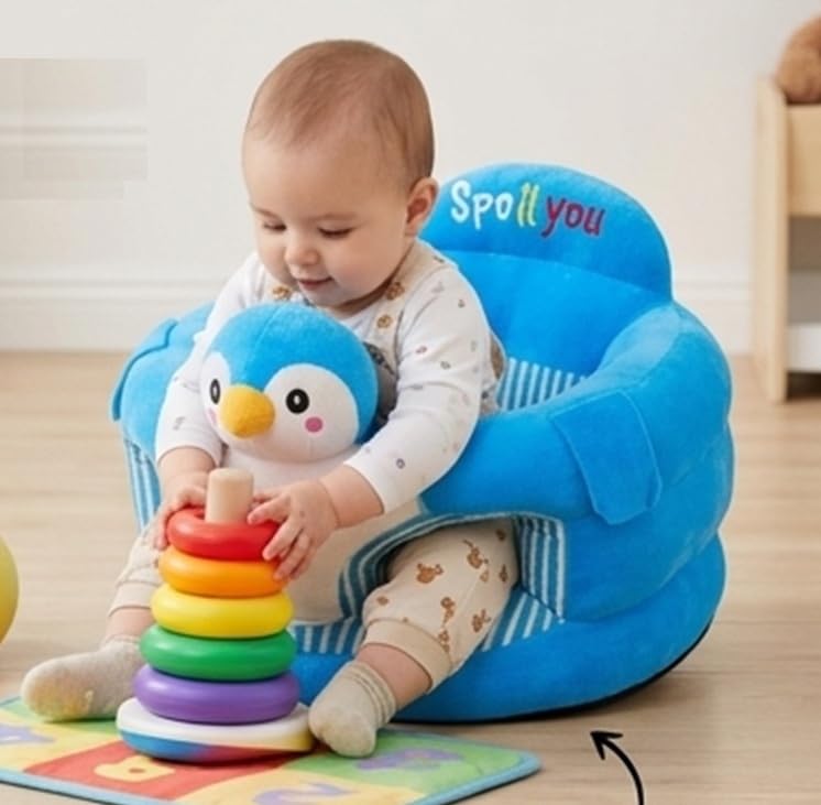 FLOATING DREAMS Soft Plush Cushion Baby Sofa Seat Or Rocking Chair Comfort Baby Supporting Seat Soft Plush Cushion and Chair for Kids (Blue Duck)-image-20