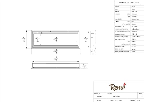 Miniatura 7 de Chimenea eléctrica extra delgada de 45 pulgadas para interiores con envolvente de acero negro