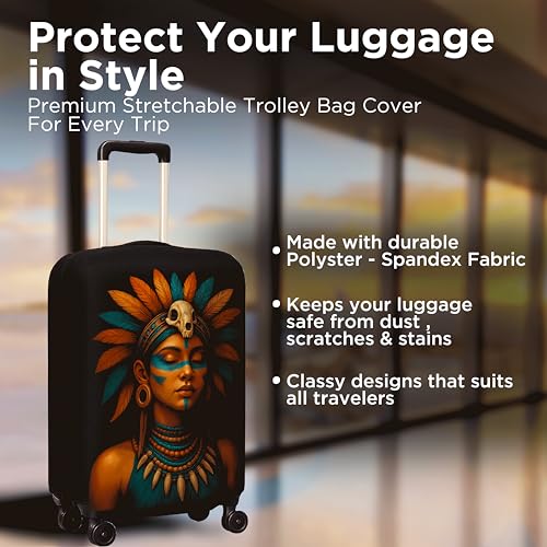 Image of WanderWraps Spendex Polyester Protective Luggage Cover | Hard Luggage Trolley Bag Cover | Washable | Dust Proof | Stretchable | S - 20 inch | Nefraya
