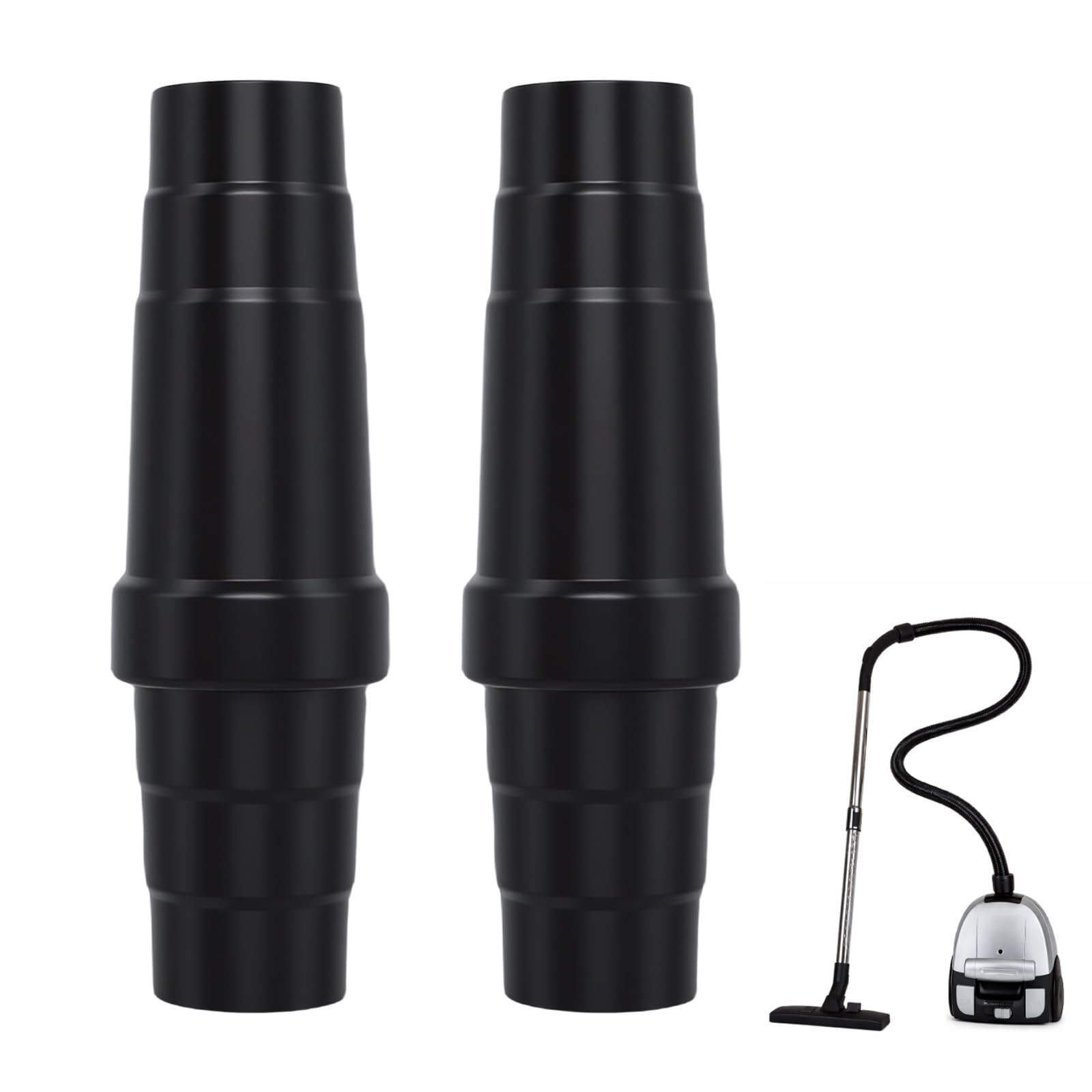 Poweka Black 2 Pack Universal Vacuum Hose Adapter, 9 Size Cuttable Dust Extractor Adapter 31.5Mm–45Mm By Shop Vac Adapter For Power Tools, Saw, Sander