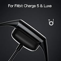 Vista 2 de TUCANA Compatible con cable de carga Fitbit Charge5/Luxe, soporte de carga USB de repuesto para Charge 6, Charge 5, Luxe, 1.6 pies