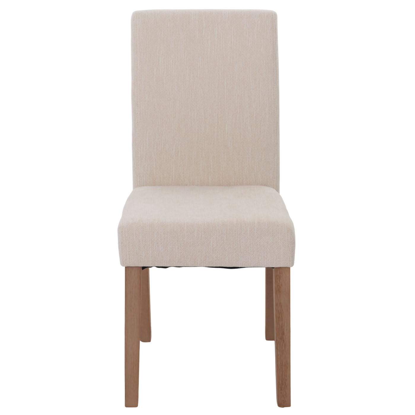 Mendler - Juego de 4 sillas de comedor «Littau» color crema con patas de color natural