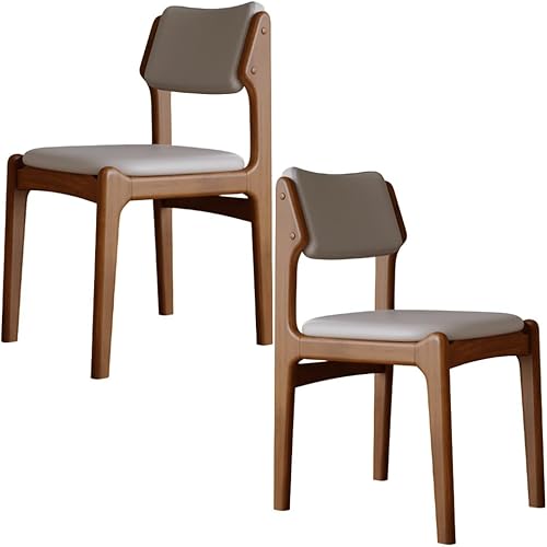 Miniatura 59 de YVYKFZD Wooden Dining Chairs Set, Leather Dining Room Chair with Back, Upholstered Kitchen Chairs, Armless Living Room Chair, for Bedroom Offices