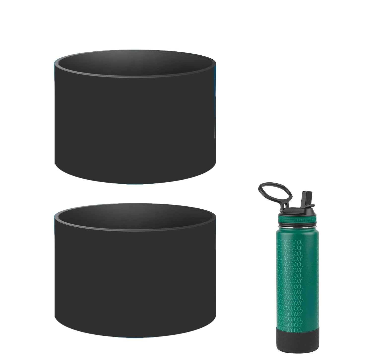 Photo 1 of UWSTE 2Pack Silicone Boot Compatible with Thermoflask 40 oz Bottle, Anti-Slip Sleeve Bottom Protector Accessories for Thermoflask 40 oz (Black)