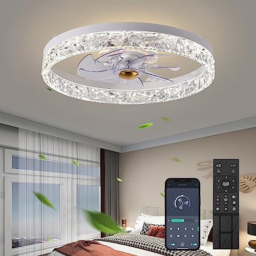 Fszdorj 2023 Upgraded Ceiling Fan F098 White Ceiling Fans with ...