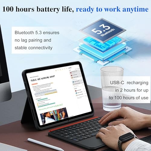 Image of WIWU for iPad Keyboard Case Air 11 Inch M4 /M3 /M2 11th /10th Gen 3 in 1 Magnetic Detachable Case Keyboard Adjustable Stand Backlit Keys Touchpad (Black, For iPad 11 /10 /Air 5 /4 /11 inch(M2 /M3) Pro 11 inch4 /3 /2 /1)