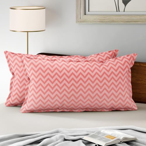 Image of Wakefit 100% Cotton Pillow Cover Set of 2 | 200 TC Soft & Breathable Pillow Cases | King Size 19 x 36 Inch | Skin Friendly, Durable & Gentle Machine Washable | Bekky