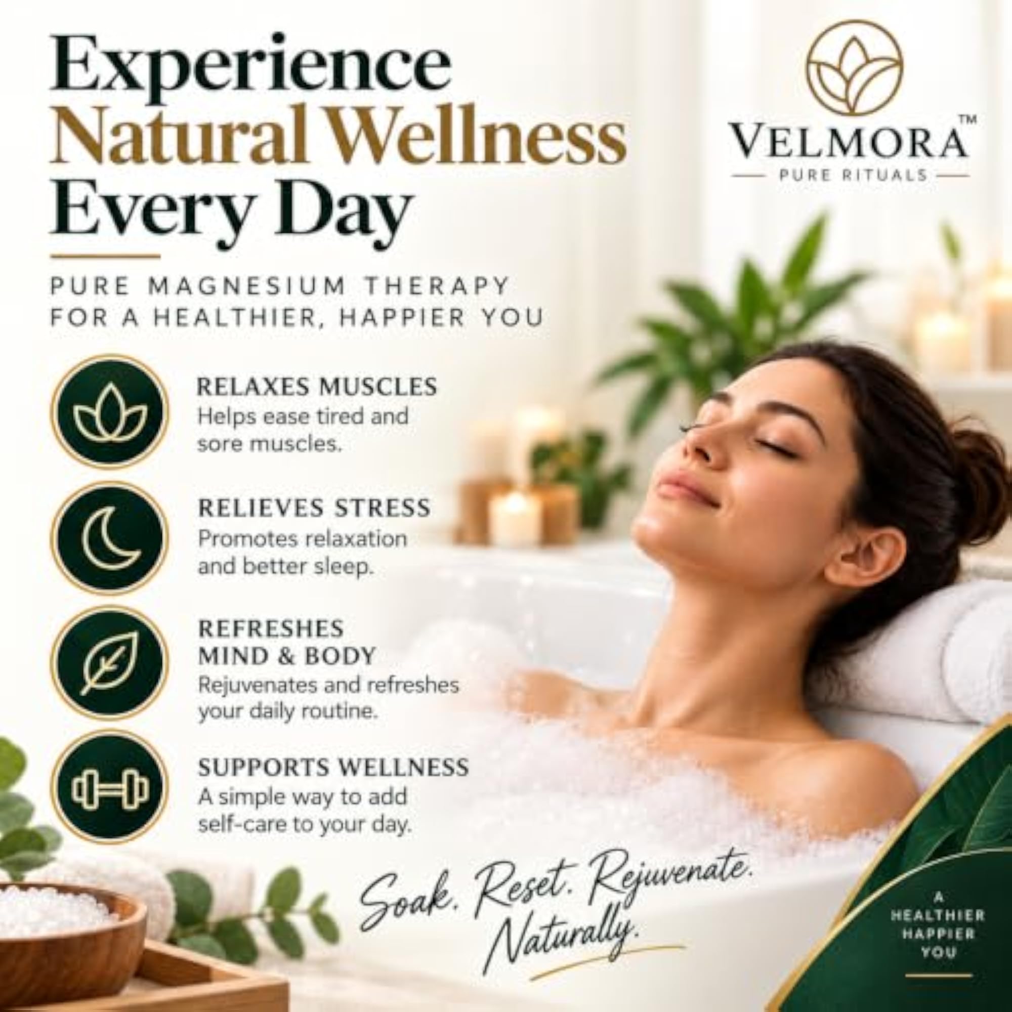Velmora Premium Epsom Salt, 1 kg