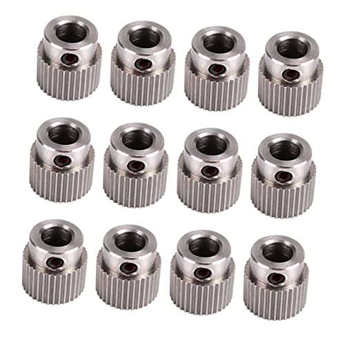 Zerodeko 15pcs Stainless Steel 36 Teeth Extruder Wheel Gear for 3d Printer Stable and Efficient Feeding Wheel