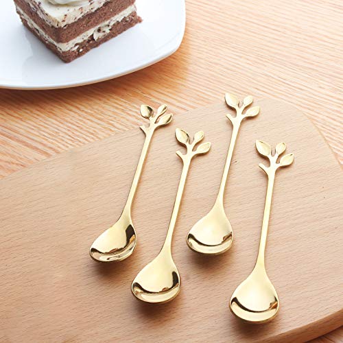 Wanmu 10-Piece Gold Coffee Spoon Set - 4.7 Inch Small Stainless Steel Spoons For Espresso & Dessert - View #9