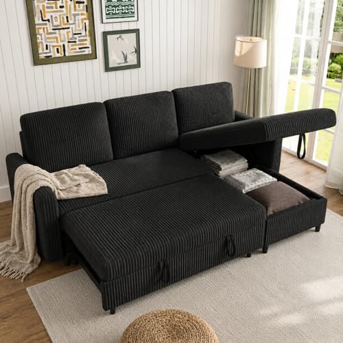 Walsunny 77 Sectional Sleeper Sofa with Pull Out Bed