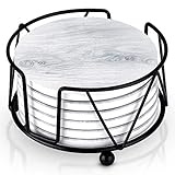 Gray Coasters for Drinks - Absorbent Drink Coasters - Absorbent Ceramic Stone Drink Coasters -...