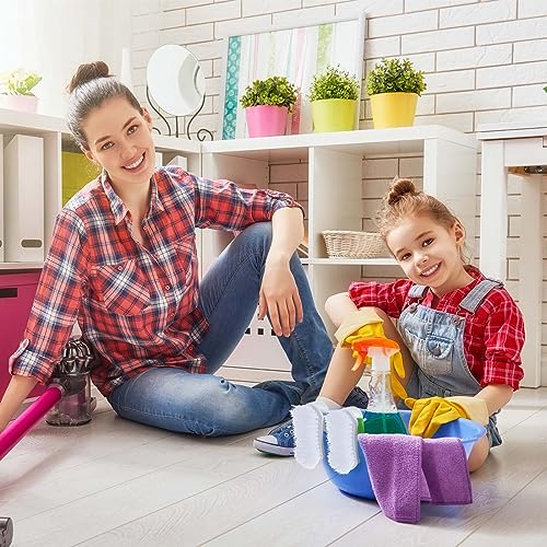 Image of Lallisa Scrub Brush for Cleaning with Handle Comfortable to Grip Heavy-Duty Flexible Stiff Bristles Scrubber Brushes Bulk for Shower Bathroom Carpet Kitchen Floor Tiles(Green Blue,24 Pcs)