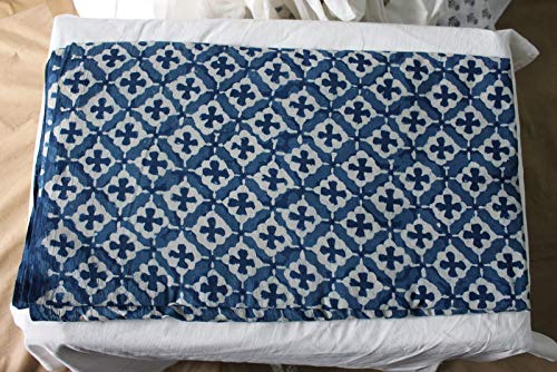 Tissu indien imprimé bloc de coton doux de Jaipur pour robe d'été fait main