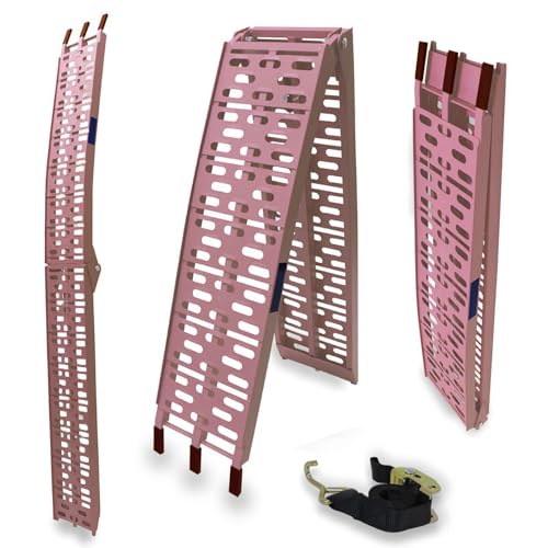 Preisvergleich Produktbild 1x TRUTZHOLM Auffahrrampe faltbar pink 228cm Traglast 340 kg ALU Verladerampe Rampe Verladerampen Farbe nach Auswahl (1x Rampe Pink)
