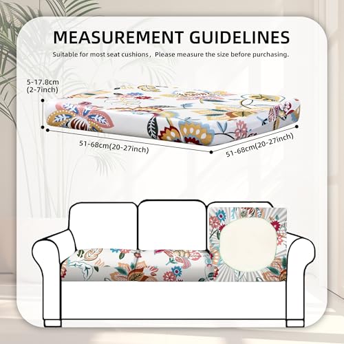 Image of BIETYONE 8Pcs Stretch Patio Cushion Covers,Outdoor Couch Covers Replacement,Outdoor Couch & Sofa Slipcovers,for Patio Furniture Cushion Covers,Washable Reusable Furniture Protector (Vivid, Cover Only)