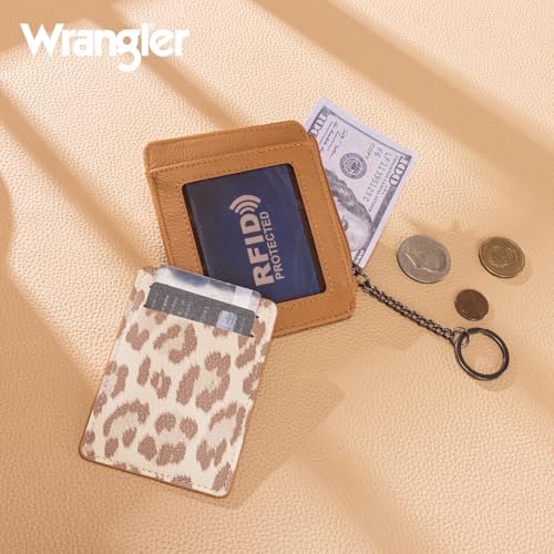 Image of Montana West X Wrangler Keychain Card Holder for Women Small Card Cases Money Organizers with Smooth Zipper and Detachable Slim Card Holder Minimalist & Compact Easy to Carry
