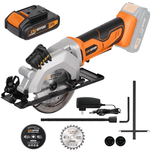 Extbtfor Circular Saw,4-1/2" Mini Circular Saw Cordless with 2.0A Battery,
