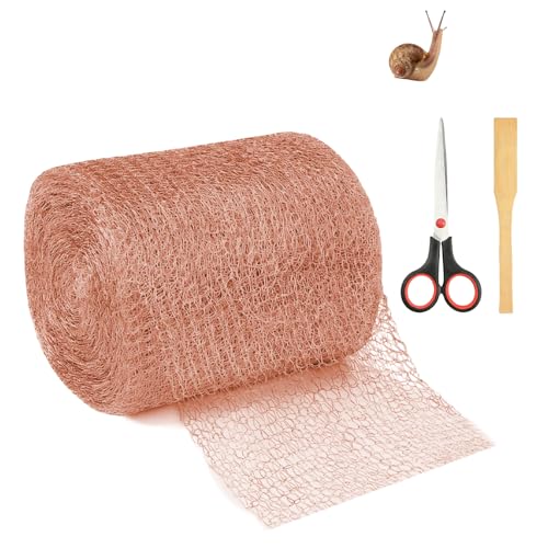 Dargkwn Cinta de cobre contra caracoles y ratones, 12,7 cm x 10 m, valla de caracol de cobre, red de jardín para jardín, repelente de caracoles, malla de cobre cortable