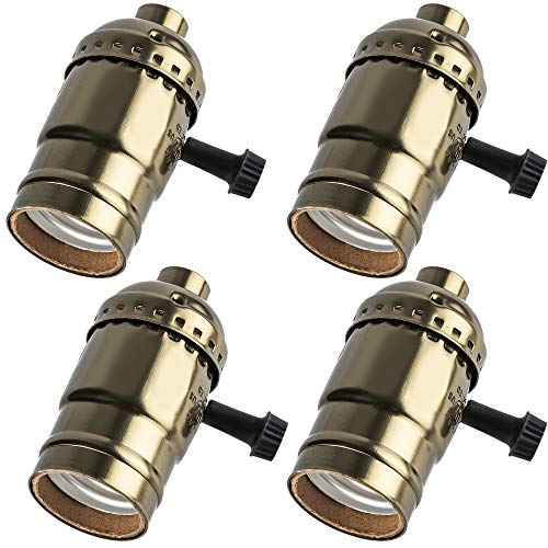 UL Listed 3-Way Lamp Socket Replacement JACKYLED E26 E27 Medium Screw Base Socket with Turn Knob Switch for Floor Light and Table Lamp DIY Lighting (4-pack) UL Listed 3-Way Lamp Socket Replacement JACKYLED E26 E27 Medium Screw Base Socket with Turn Knob Switch for Floor Light and Table Lamp DIY Lighting (4-pack)