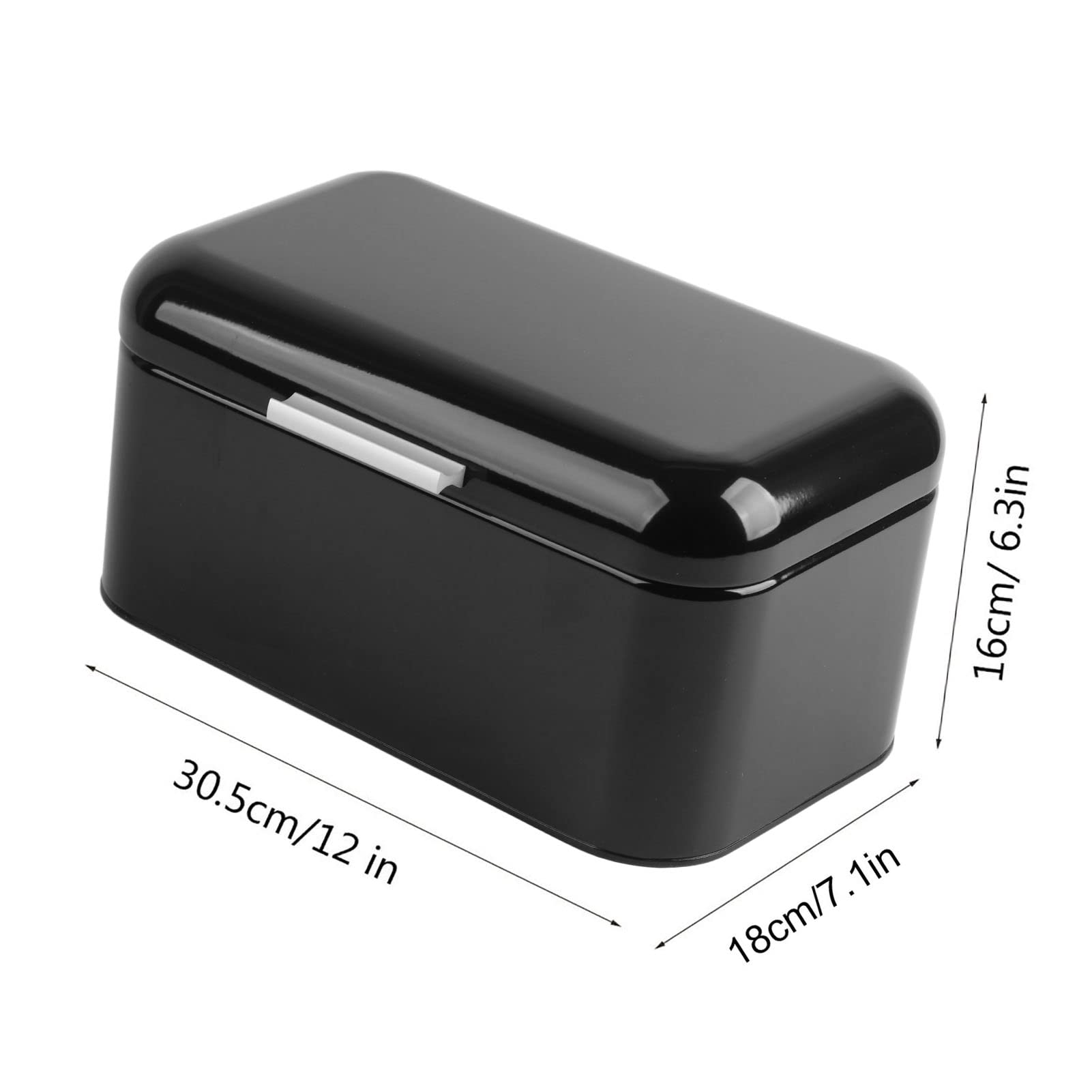 Cocoarm Metalowy Pojemnik na Chleb w Jednolitym Kolorze w Stylu Retro o Dużej Pojemności i Trwałej Konstrukcji do Przechowywania na Blacie Kuchennym (BLACK)