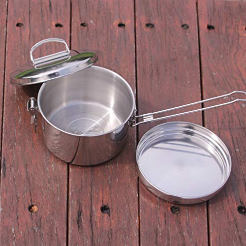 BESPORTBLE Aço Inoxidável Caixa de Almoço Bento Box 1200Ml Double- Layer Metal Recipientes Almoço