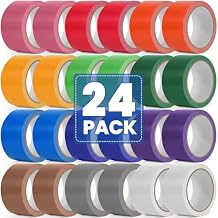 NUITPY 24 Pack Rainbow Colored Duct Tape, 12 Colors 10 Yards x 2 Inch Heavy Duty Duct Tape, Waterproof, Tear by Hand, No Residue Colorful Duct Tape for Packaging, Arts & Crafts, Marking and DIY