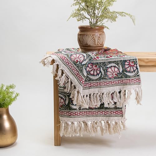 Image of Surajmukhi Flower Cotton Throw Blanket - Soft, Lightweight, Stylish Floral Pattern for Couch, Sofa, Bed - Perfect for Home Decor & Cozy Comfort 50X60 Inches (Multi-Color 04)
