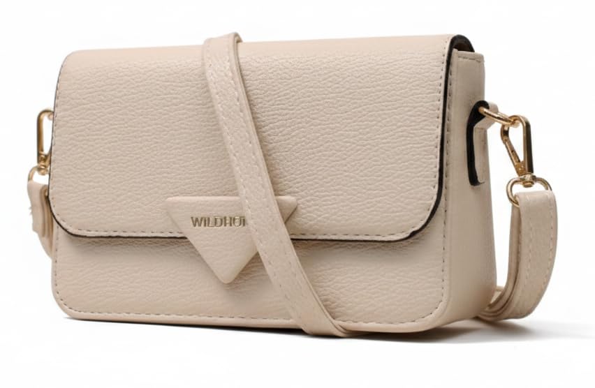 Image of WildHorn Vegan Leather Women's Crossbody Sling Bag | Structured Flap Design Ladies Purse Handbag | Stylish Gift for Women | Ethically Crafted