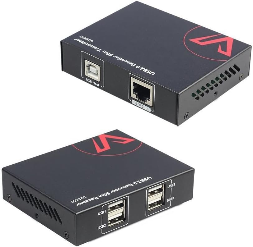 AV Access USB Extender Over Cat5e/6/6a/7 196ft/60M, 4 USB 2.0 Ports